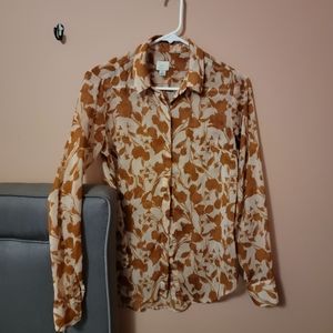 Semi Sheer Flowered Shirt